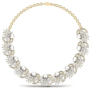 Ivana Jewels Necklace Yellow Gold / 14KT Party Wear Fancy & Round Diamonds Necklace
