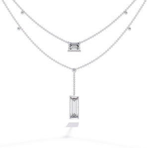 Ivana Jewels Necklaces Baguette and Square Diamond Necklace