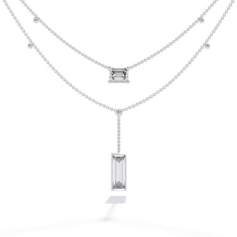 Ivana Jewels Necklaces Baguette and Square Diamond Necklace