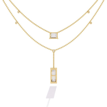Ivana Jewels Necklaces Baguette and Square Diamond Necklace