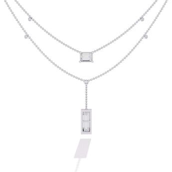 Ivana Jewels Necklaces Baguette and Square Diamond Necklace