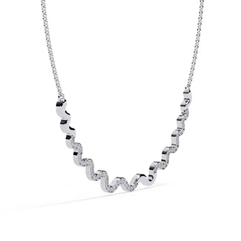 Ivana Jewels Necklaces Delicate Diamond Curve Necklace