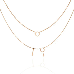 Ivana Jewels Necklaces Double Circle and Bar Necklace