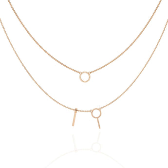 Ivana Jewels Necklaces Double Circle and Bar Necklace