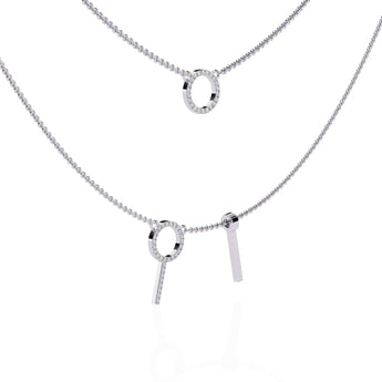 Ivana Jewels Necklaces Double Circle and Bar Necklace
