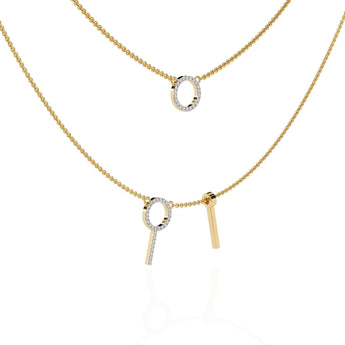 Ivana Jewels Necklaces Double Circle and Bar Necklace