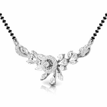 Ivana Jewels Necklaces Fancy & Round Diamond Floral Mangalsutra with Central Diamond
