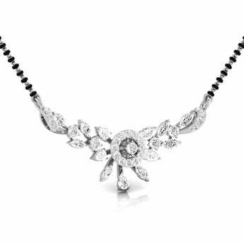 Ivana Jewels Necklaces Fancy & Round Diamond Floral Mangalsutra with Central Diamond