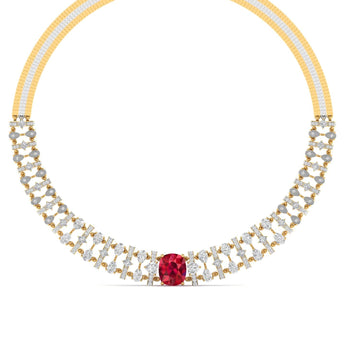 Ivana Jewels Necklaces Gold / 14KT Unique Ruby and Diamond Choker