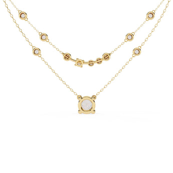 Ivana Jewels Necklaces Layered Diamond Solitaire Necklace