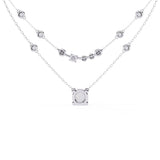 Ivana Jewels Necklaces Layered Diamond Solitaire Necklace