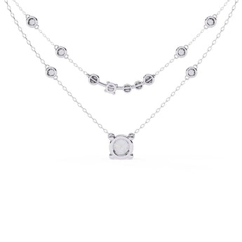 Ivana Jewels Necklaces Layered Diamond Solitaire Necklace