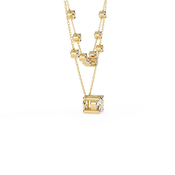 Ivana Jewels Necklaces Layered Diamond Solitaire Necklace