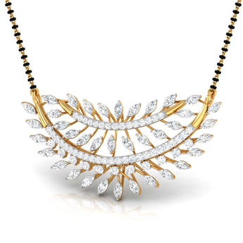 Ivana Jewels Necklaces Marquise & Round Diamond Foliage  Mangalsutra