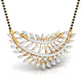 Ivana Jewels Necklaces Marquise & Round Diamond Foliage  Mangalsutra