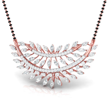 Ivana Jewels Necklaces Marquise & Round Diamond Foliage  Mangalsutra