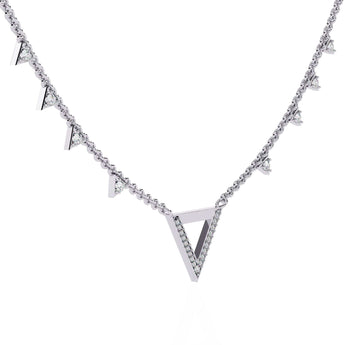 Ivana Jewels Necklaces Modern Triangle Diamond Necklace