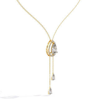 Ivana Jewels Necklaces Necklace with Pear-Shaped Crystal Pendant and Dangling Drops