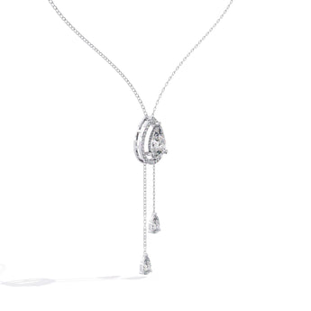 Ivana Jewels Necklaces Necklace with Pear-Shaped Crystal Pendant and Dangling Drops