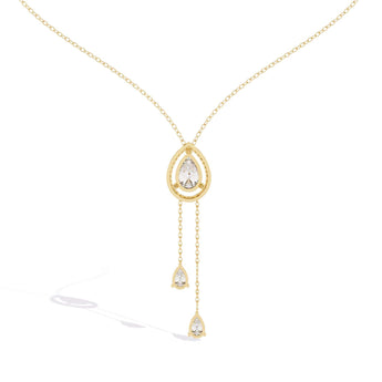 Ivana Jewels Necklaces Necklace with Pear-Shaped Crystal Pendant and Dangling Drops