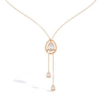 Ivana Jewels Necklaces Necklace with Pear-Shaped Crystal Pendant and Dangling Drops
