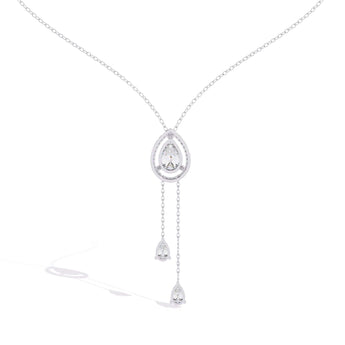 Ivana Jewels Necklaces Necklace with Pear-Shaped Crystal Pendant and Dangling Drops
