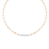 Ivana Jewels Necklaces Paperclip Chain Necklace with Diamond Bar