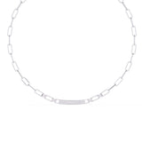 Ivana Jewels Necklaces Paperclip Chain Necklace with Diamond Bar