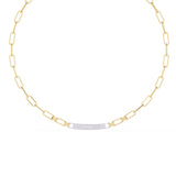Ivana Jewels Necklaces Paperclip Chain Necklace with Diamond Bar