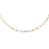 Ivana Jewels Necklaces Paperclip Chain Necklace with Diamond Bar