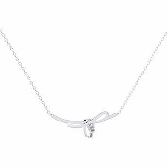 Ivana Jewels Necklaces Pave Diamond Bow Knot Pendant Necklace