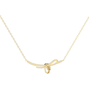 Ivana Jewels Necklaces Pave Diamond Bow Knot Pendant Necklace