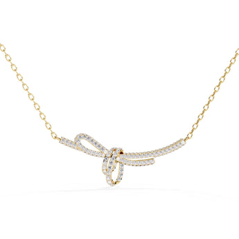 Ivana Jewels Necklaces Pave Diamond Bow Knot Pendant Necklace