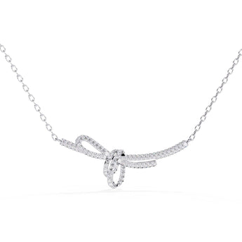 Ivana Jewels Necklaces Pave Diamond Bow Knot Pendant Necklace