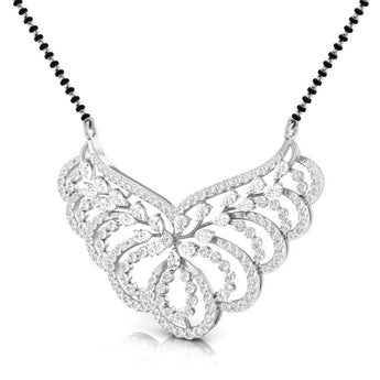 Ivana Jewels Necklaces Pear & Round Cut Diamond Encrusted Floral Pendant