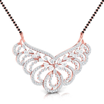 Ivana Jewels Necklaces Pear & Round Cut Diamond Encrusted Floral Pendant