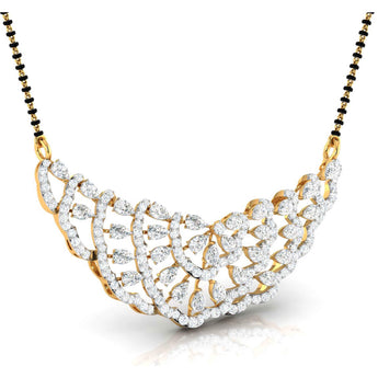 Ivana Jewels Necklaces Pear & Round Diamond Tiered Mangalsutra