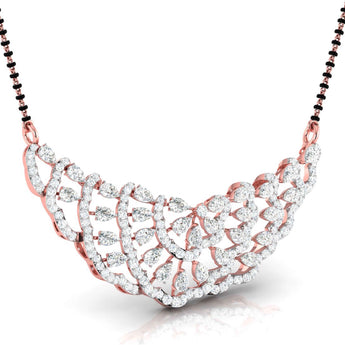 Ivana Jewels Necklaces Pear & Round Diamond Tiered Mangalsutra