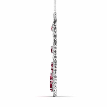 Ivana Jewels Necklaces Red Gemstone and Diamond Necklace
