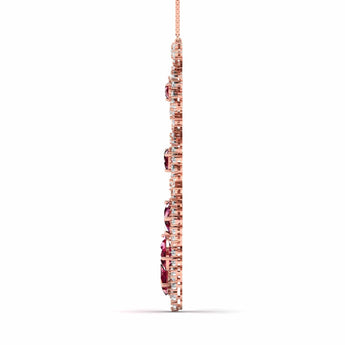 Ivana Jewels Necklaces Red Gemstone and Diamond Necklace