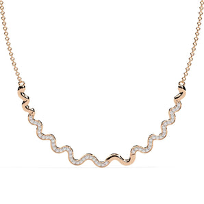 Ivana Jewels Necklaces Rose Gold / 14KT Delicate Diamond Curve Necklace