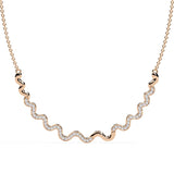 Ivana Jewels Necklaces Rose Gold / 14KT Delicate Diamond Curve Necklace