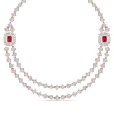 Ivana Jewels Necklaces Rose Gold / 14KT Double Chain Diamond Necklace
