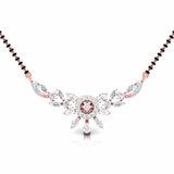 Ivana Jewels Necklaces Rose Gold / 14KT Fancy & Round Diamond Floral Mangalsutra with Central Diamond