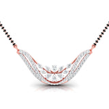 Ivana Jewels Necklaces Rose Gold / 14KT Fancy & Round Diamonds Wave Pendant