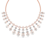 Ivana Jewels Necklaces Rose Gold / 14KT Floral & Geometric Diamond Necklace