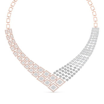 Ivana Jewels Necklaces Rose Gold / 14KT Geometric Link Diamond Necklace