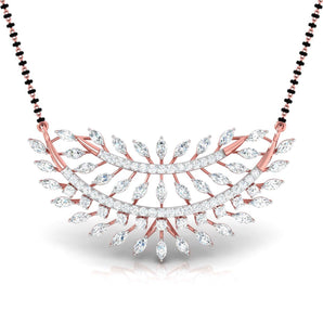 Ivana Jewels Necklaces Rose Gold / 14KT Marquise & Round Diamond Foliage  Mangalsutra