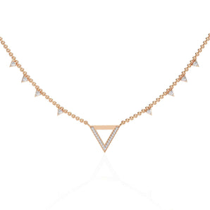 Ivana Jewels Necklaces Rose Gold / 14KT Modern Triangle Diamond Necklace