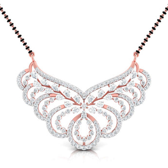 Ivana Jewels Necklaces Rose Gold / 14KT Pear & Round Cut Diamond Encrusted Floral Pendant